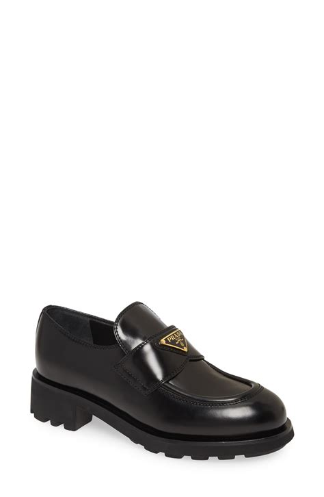 prada penny loafers women's